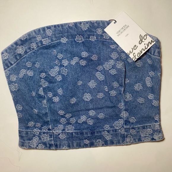 NWT Frigga Jacqaurd Strapless Denim Top - Picture 5 of 12